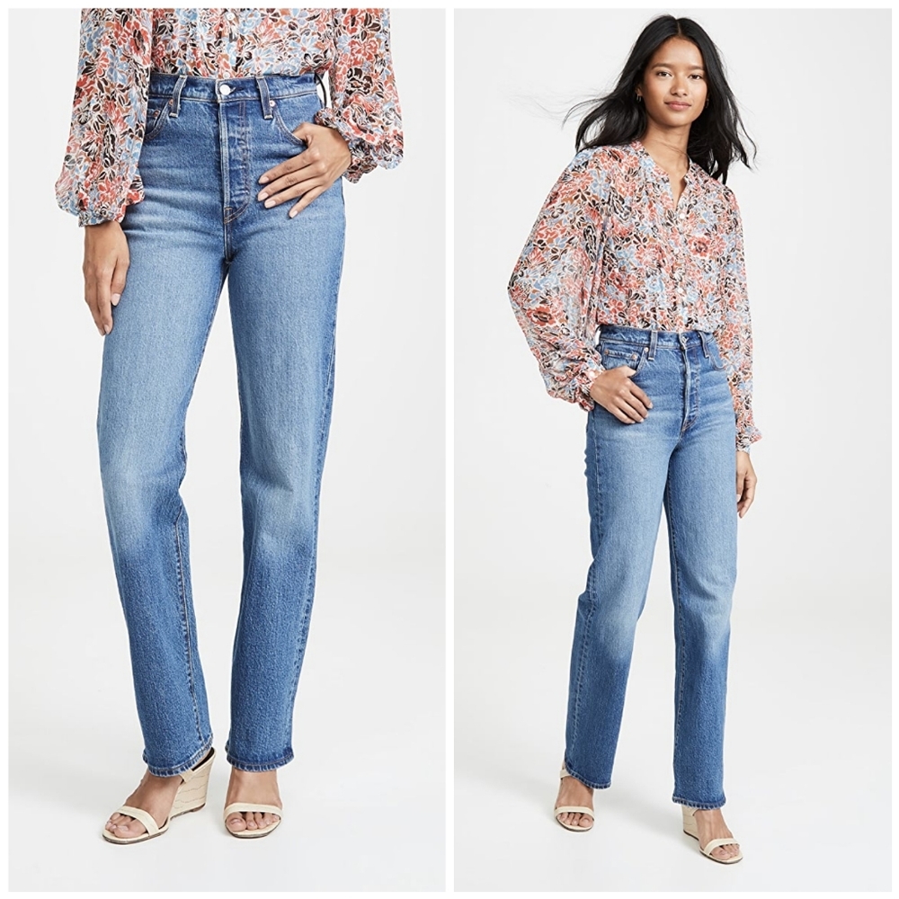 Levi's Ribcage Straight Leg Full Length Jeans - Picture 2 of 9
